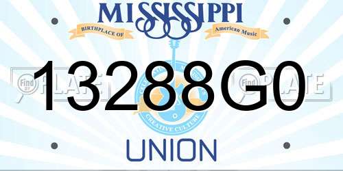 13288G0 Mississippi License Plate
