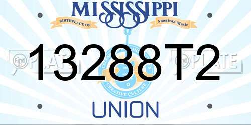 13288T2 Mississippi License Plate