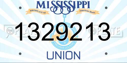 1329213 Mississippi License Plate