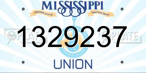 1329237 Mississippi License Plate