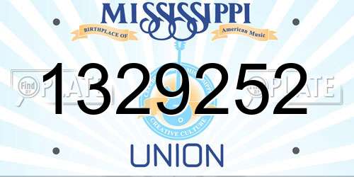 1329252 Mississippi License Plate
