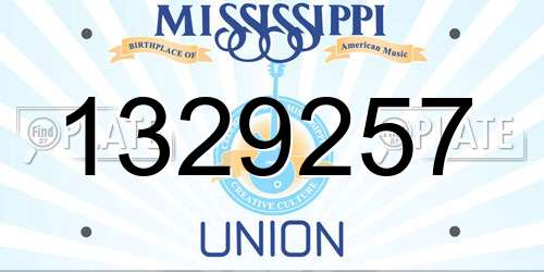 1329257 Mississippi License Plate