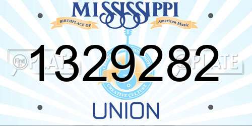 1329282 Mississippi License Plate