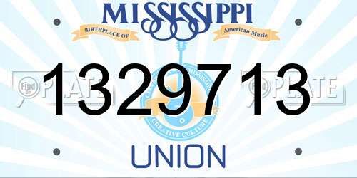 1329713 Mississippi License Plate