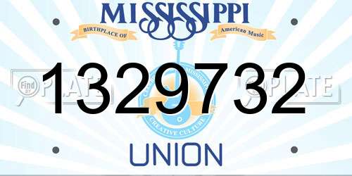 1329732 Mississippi License Plate