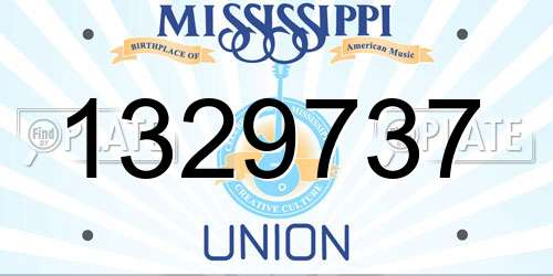 1329737 Mississippi License Plate