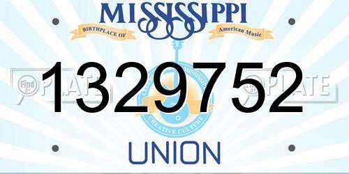 1329752 Mississippi License Plate