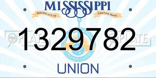 1329782 Mississippi License Plate