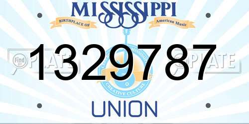 1329787 Mississippi License Plate