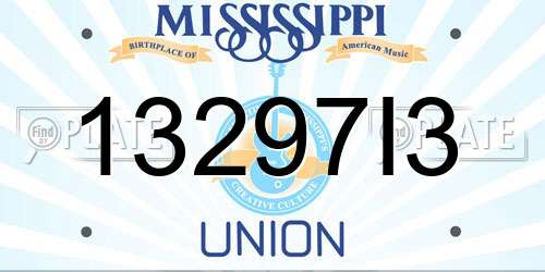 13297I3 Mississippi License Plate