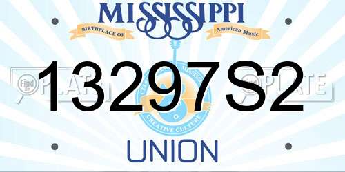 13297S2 Mississippi License Plate
