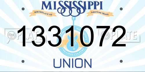 1331072 Mississippi License Plate