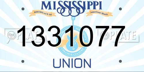 1331077 Mississippi License Plate