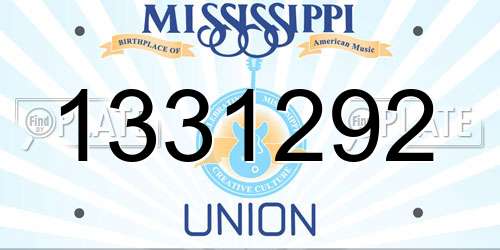 1331292 Mississippi License Plate