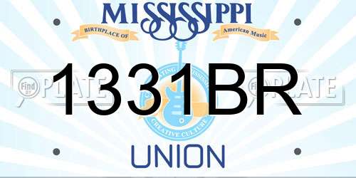 1331BR Mississippi License Plate