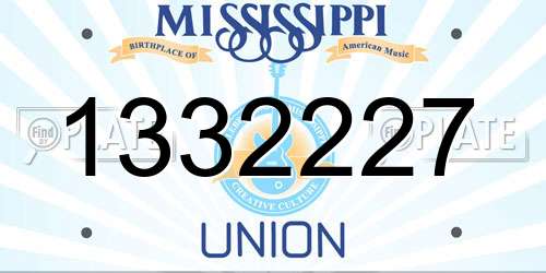 1332227 Mississippi License Plate
