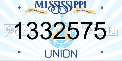 1332575 Mississippi License Plate