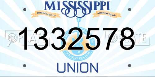 1332578 Mississippi License Plate