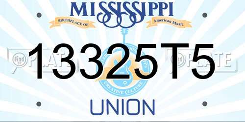 13325T5 Mississippi License Plate
