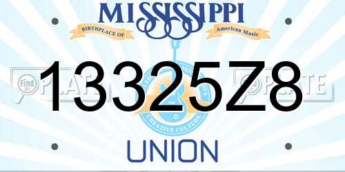 13325Z8 Mississippi License Plate