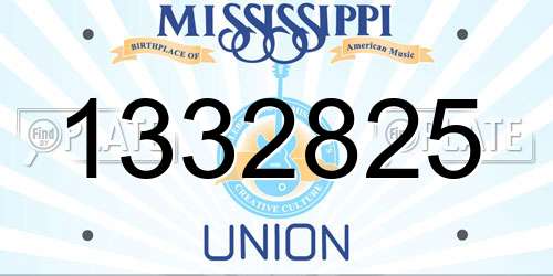 1332825 Mississippi License Plate