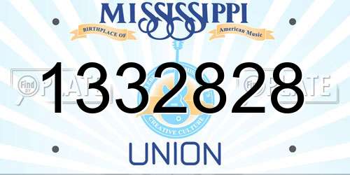 1332828 Mississippi License Plate