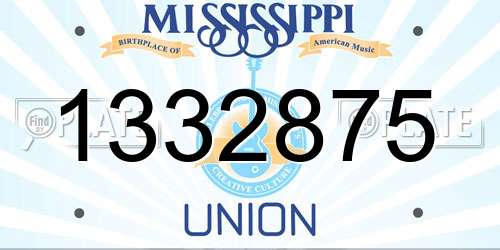 1332875 Mississippi License Plate
