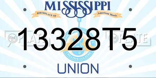 13328T5 Mississippi License Plate
