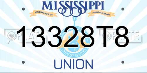 13328T8 Mississippi License Plate