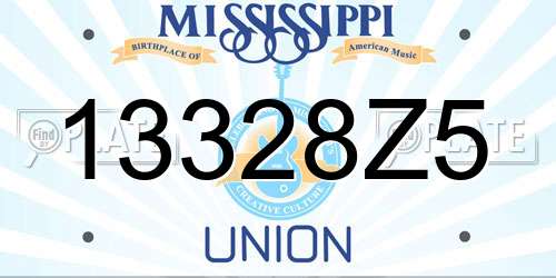 13328Z5 Mississippi License Plate