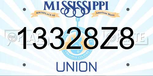 13328Z8 Mississippi License Plate