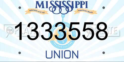 1333558 Mississippi License Plate