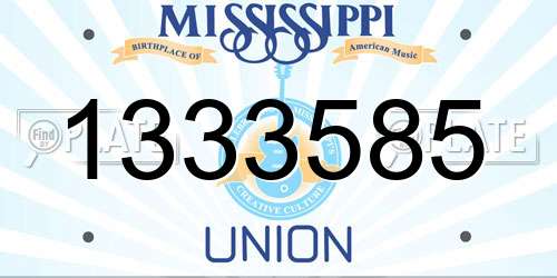 1333585 Mississippi License Plate