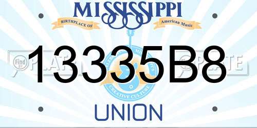 13335B8 Mississippi License Plate