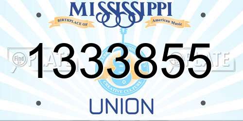 1333855 Mississippi License Plate