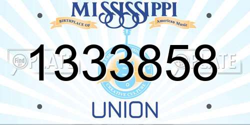 1333858 Mississippi License Plate