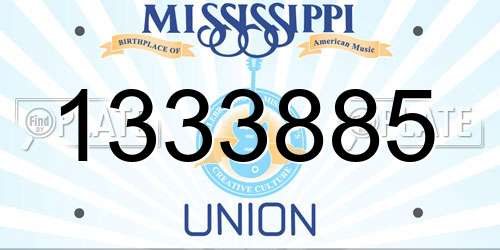 1333885 Mississippi License Plate