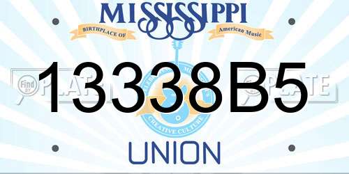 13338B5 Mississippi License Plate