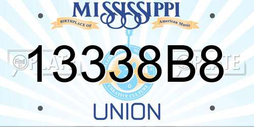 13338B8 Mississippi License Plate