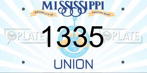 1335 Mississippi License Plate
