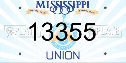 13355 Mississippi License Plate