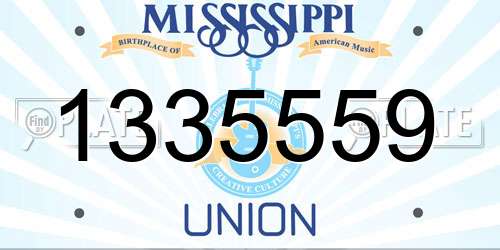 1335559 Mississippi License Plate