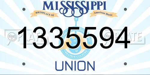 1335594 Mississippi License Plate