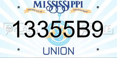 13355B9 Mississippi License Plate