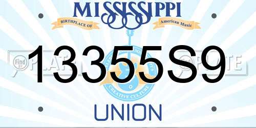 13355S9 Mississippi License Plate