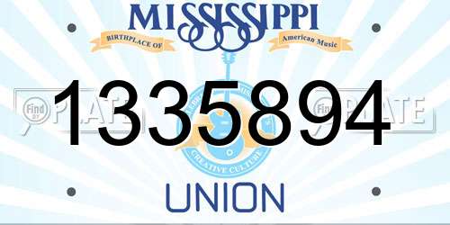 1335894 Mississippi License Plate