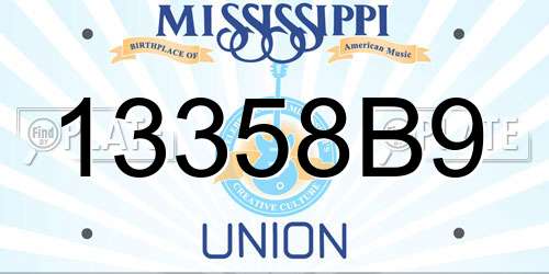 13358B9 Mississippi License Plate