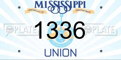 1336 Mississippi License Plate