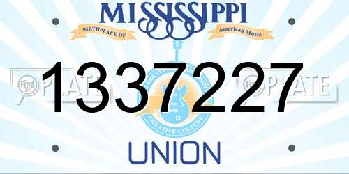 1337227 Mississippi License Plate
