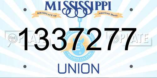 1337277 Mississippi License Plate